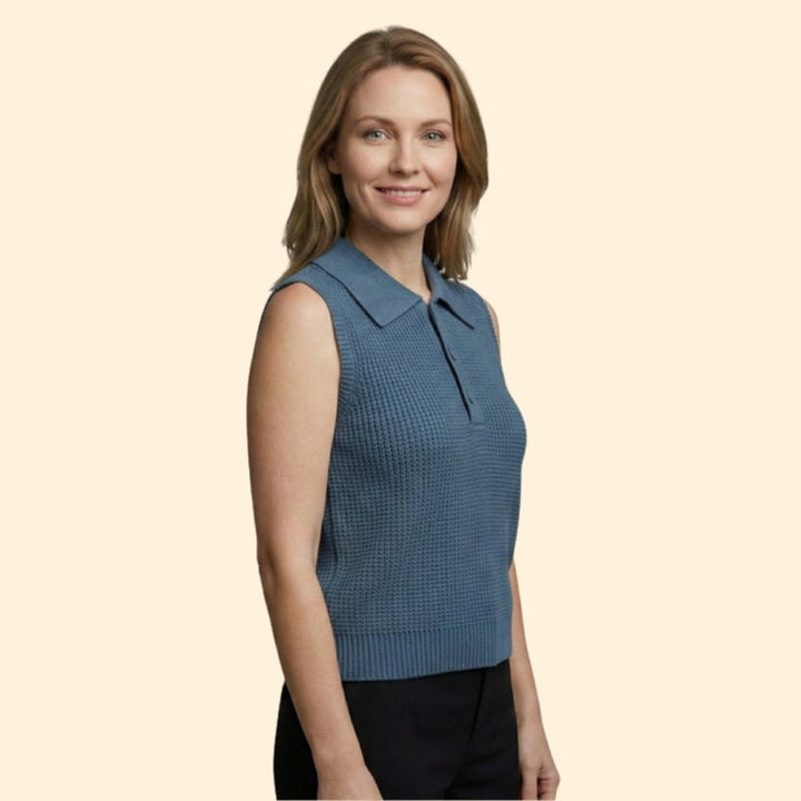 Women's Cropped Polo Sleeveless Top