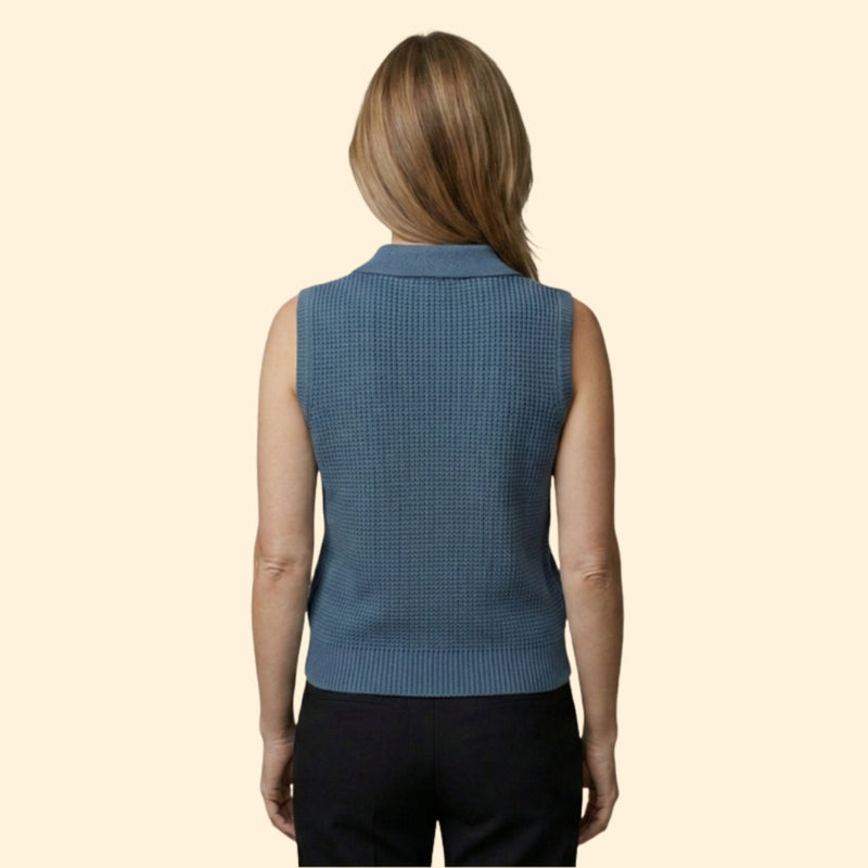 Women's Cropped Polo Sleeveless Top