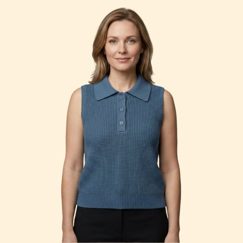 Women's Cropped Polo Sleeveless Top