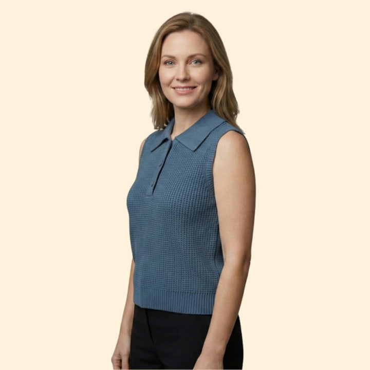 Women's Cropped Polo Sleeveless Top