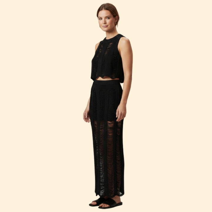 Women’s Cropped Top Set with Ruched Design