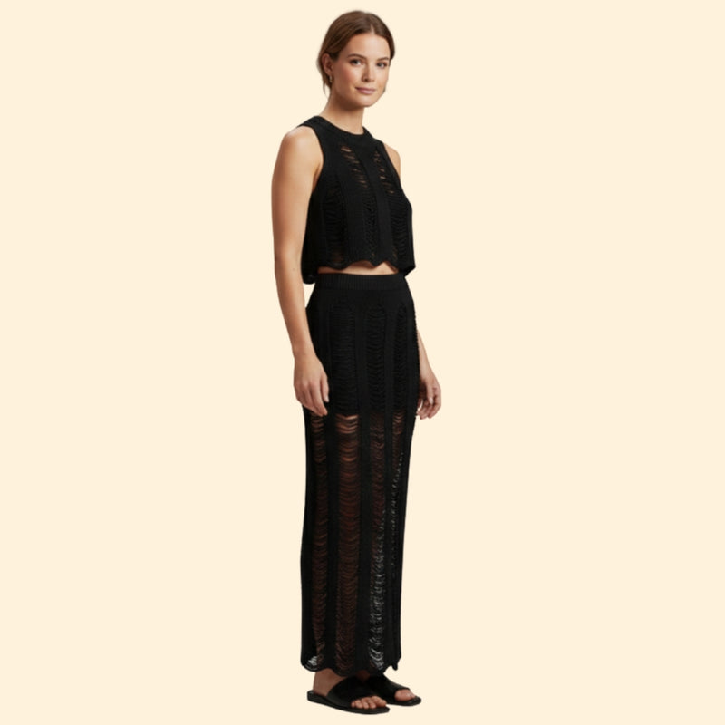 Women’s Cropped Top Set with Ruched Design