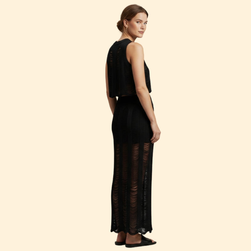 Women’s Cropped Top Set with Ruched Design