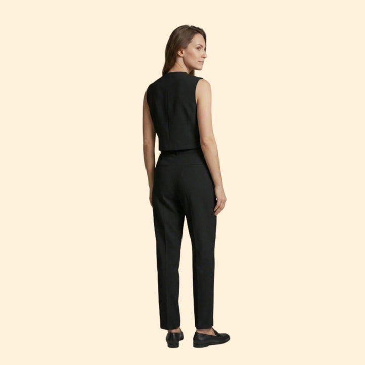 Women’s Cropped Top and Trousers with Button Closure
