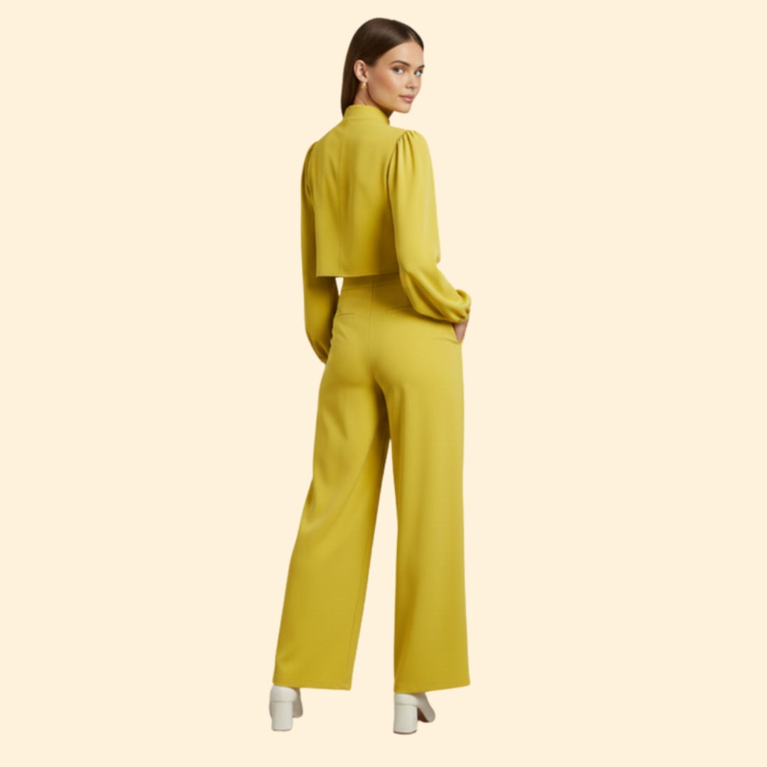 Women’s Cropped Top and Wide-Leg Pants Set