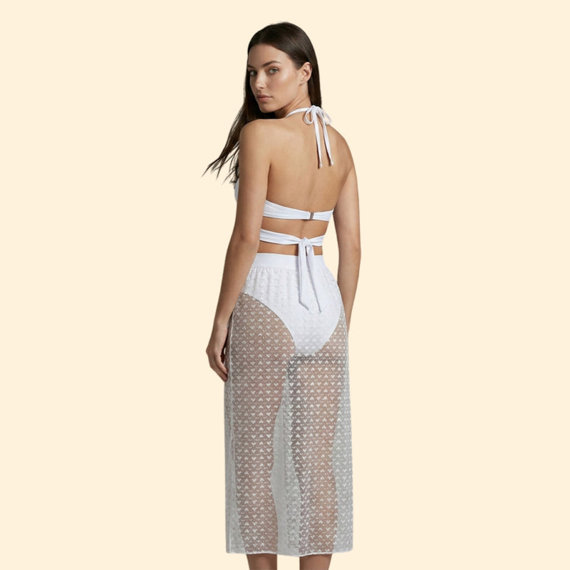 Women’s Cross Back Bikini with Net Skirt
