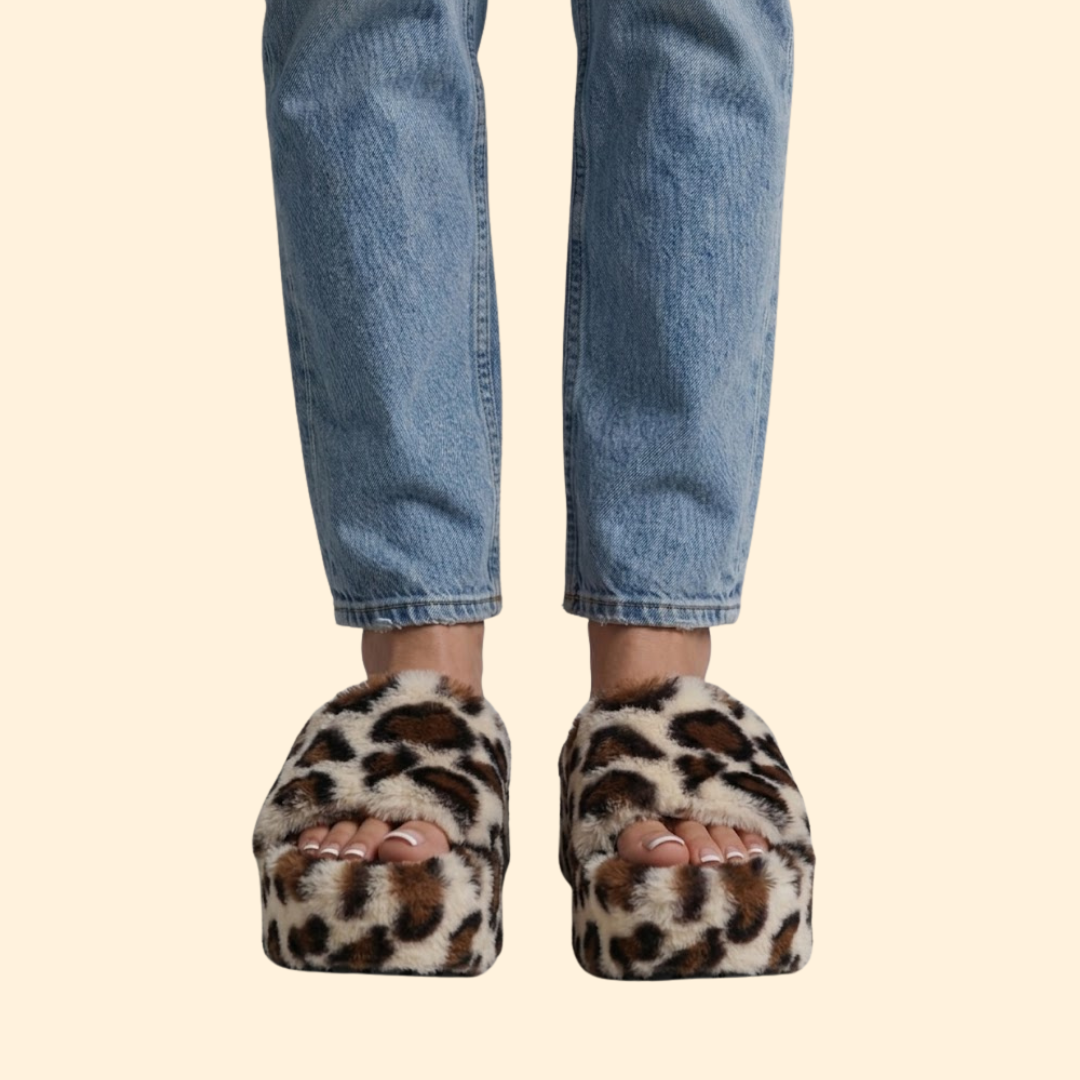 Women's Platform Sandals with Shearling