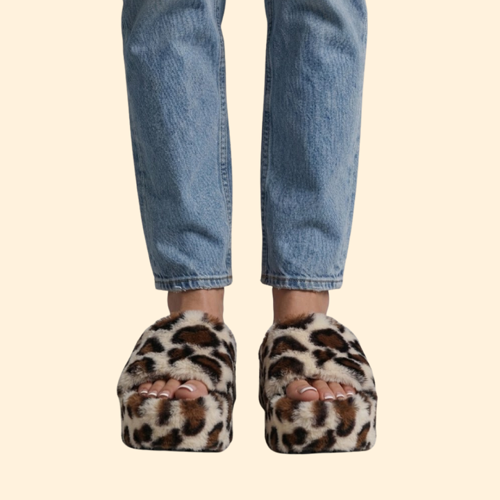 Women's Platform Sandals with Shearling