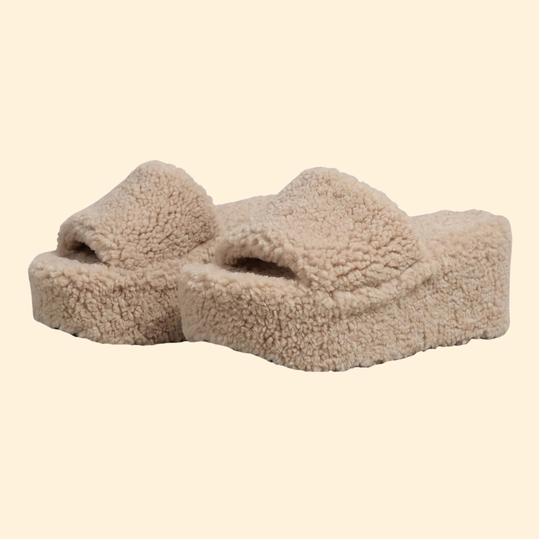 Women's Platform Sandals with Shearling