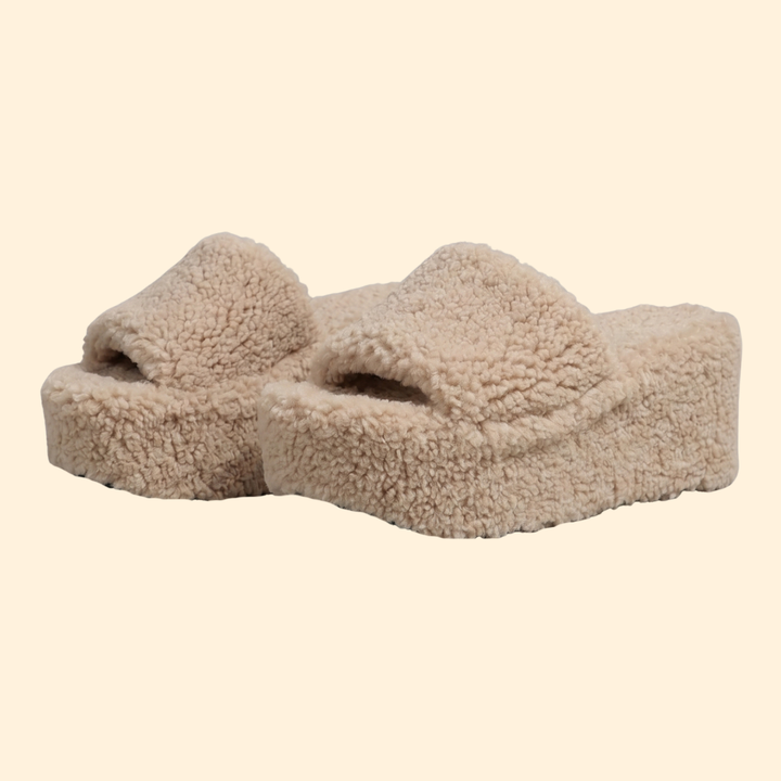 Women's Platform Sandals with Shearling