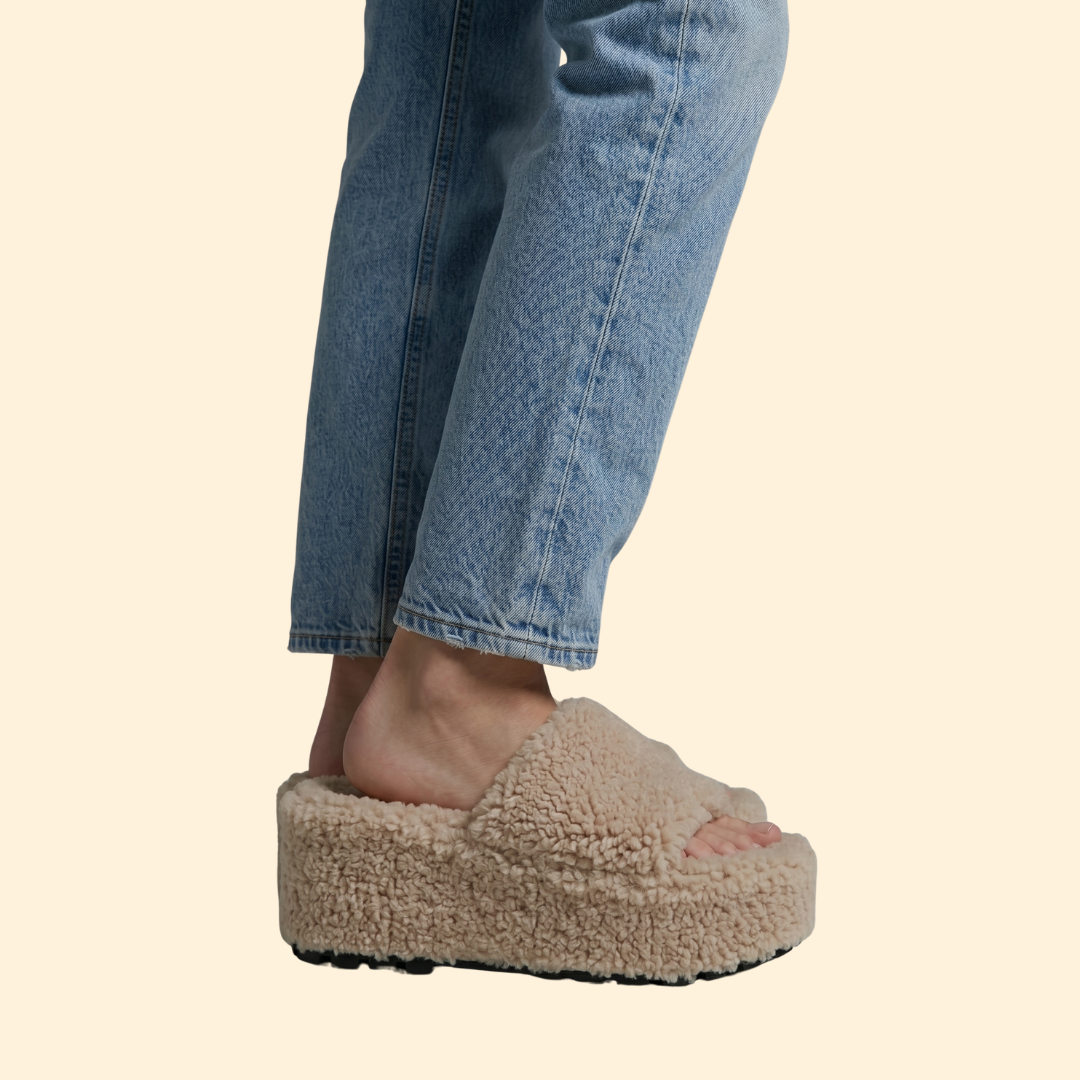Women's Platform Sandals with Shearling