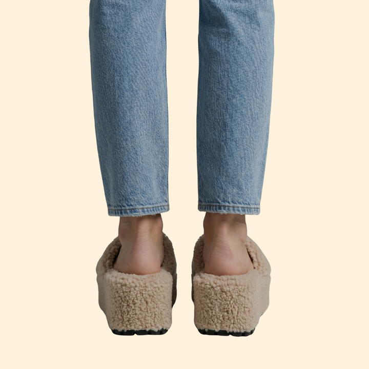 Women's Platform Sandals with Shearling