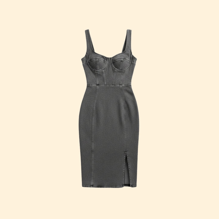 Women’s Denim Dress with Side Slit