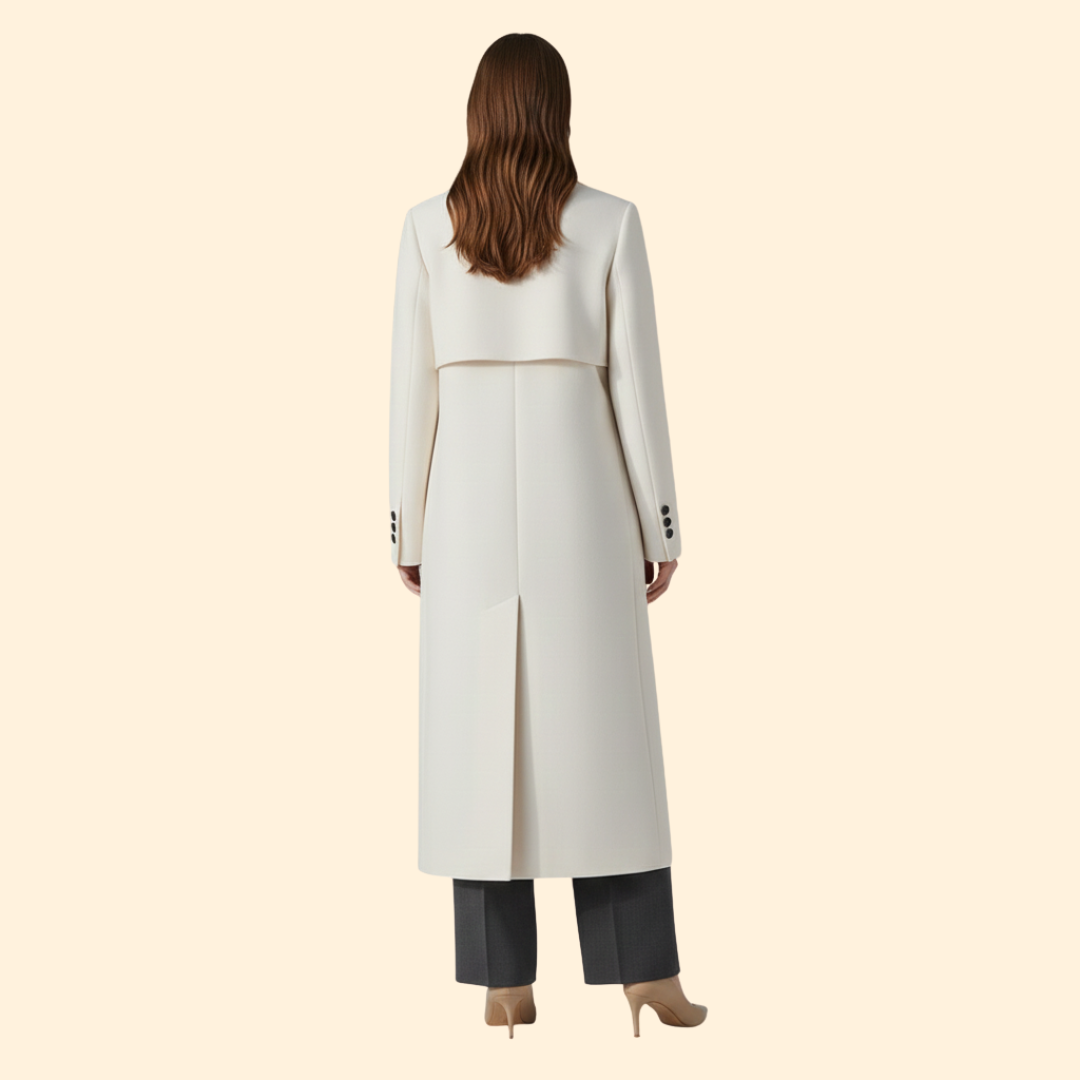 Women’s Double-Breasted Trench Coat with Front Buttons