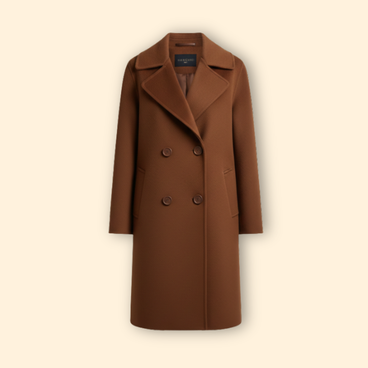 Women’s Double-Breasted Trench Coat with Notched Lapel