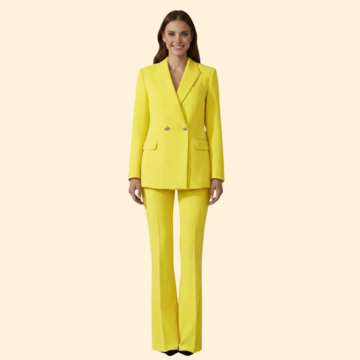Women's Double Breasted Blazer Suit Set