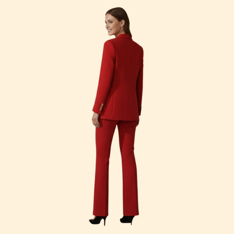 Women's Double Breasted Blazer Suit Set