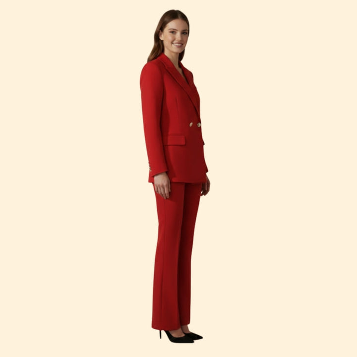 Women's Double Breasted Blazer Suit Set
