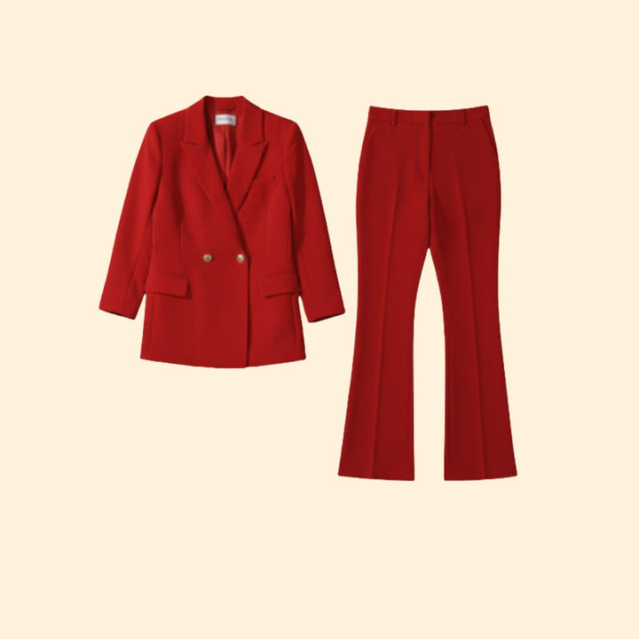 Women's Double Breasted Blazer Suit Set