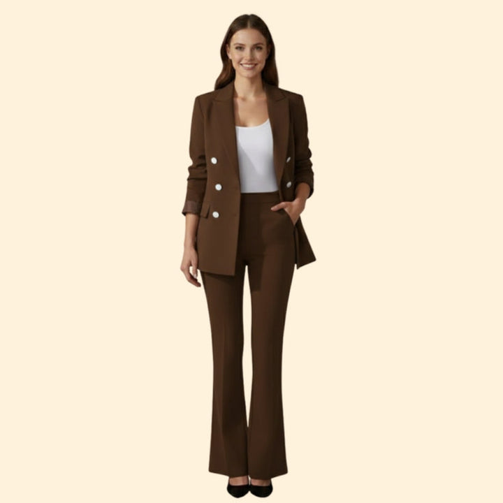 Women's Double Breasted Blazer Suit Set