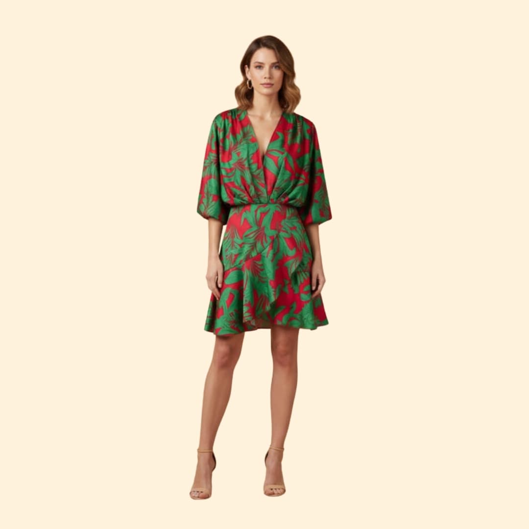 Women's Dress with Batwing Sleeves