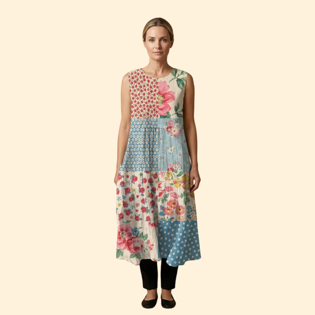 Women’s Dress with Floral Patchwork