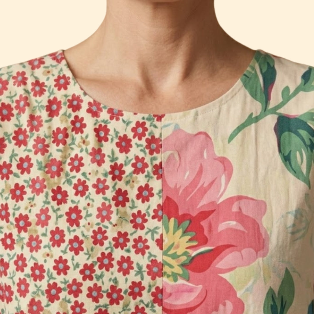 Women’s Dress with Floral Patchwork