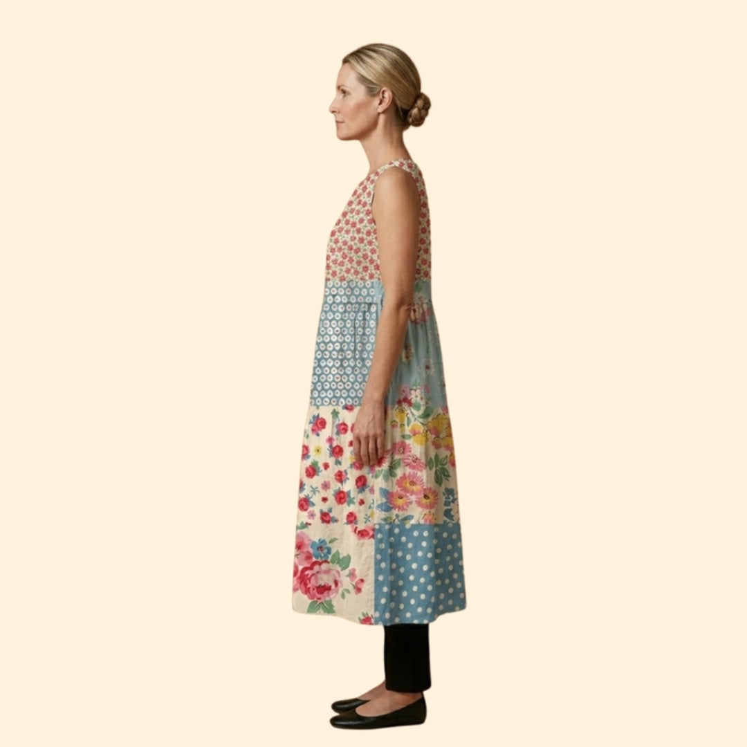 Women’s Dress with Floral Patchwork