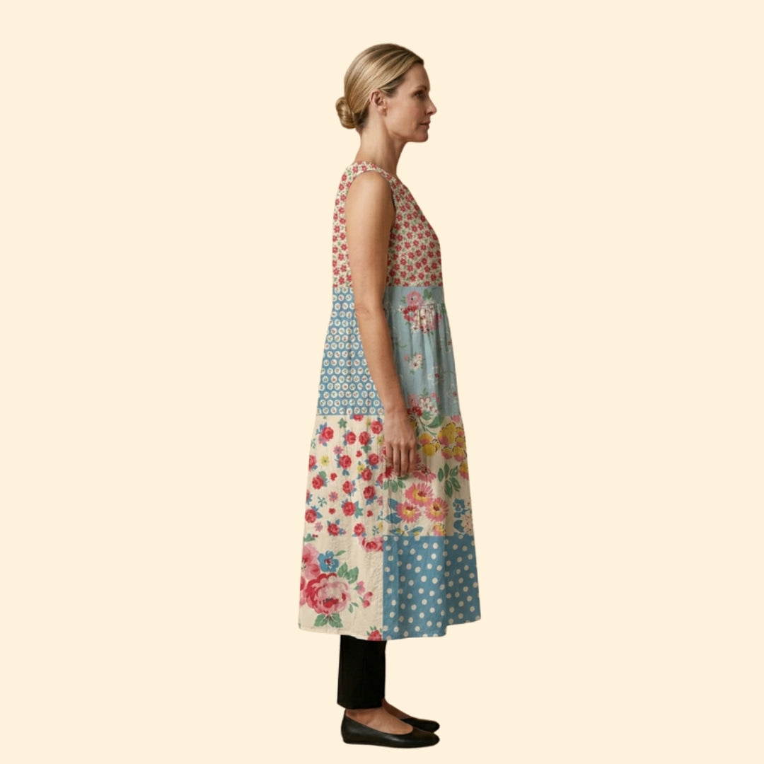 Women’s Dress with Floral Patchwork