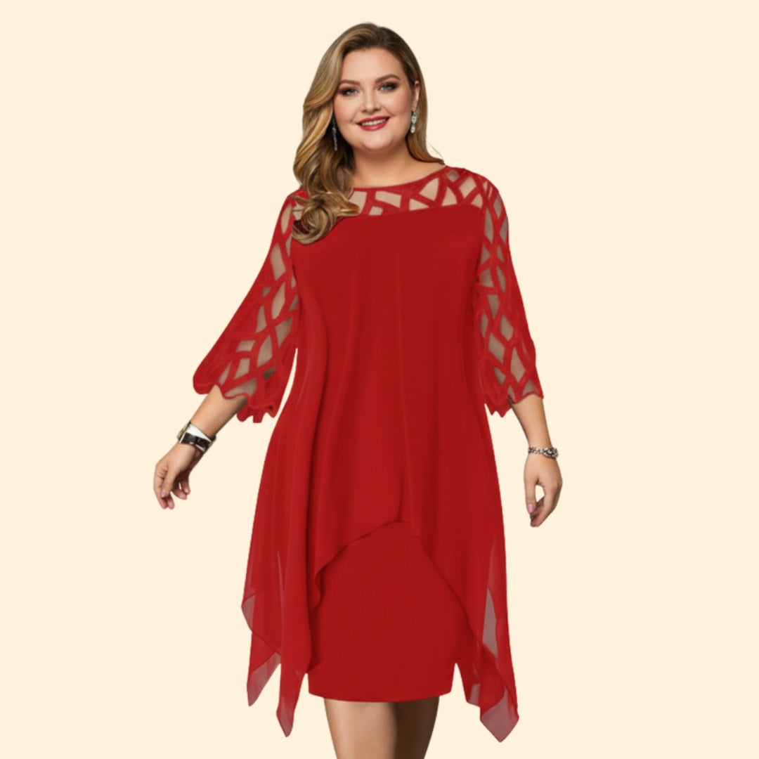 Women’s Dress with Flowy Cut-Out Sleeves