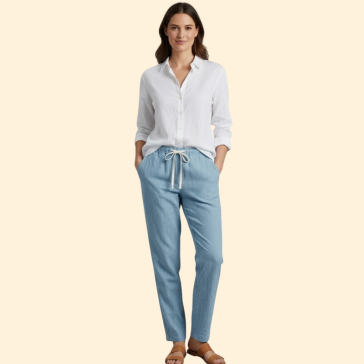 Women’s Easy Fit Trousers with Drawstring Waist
