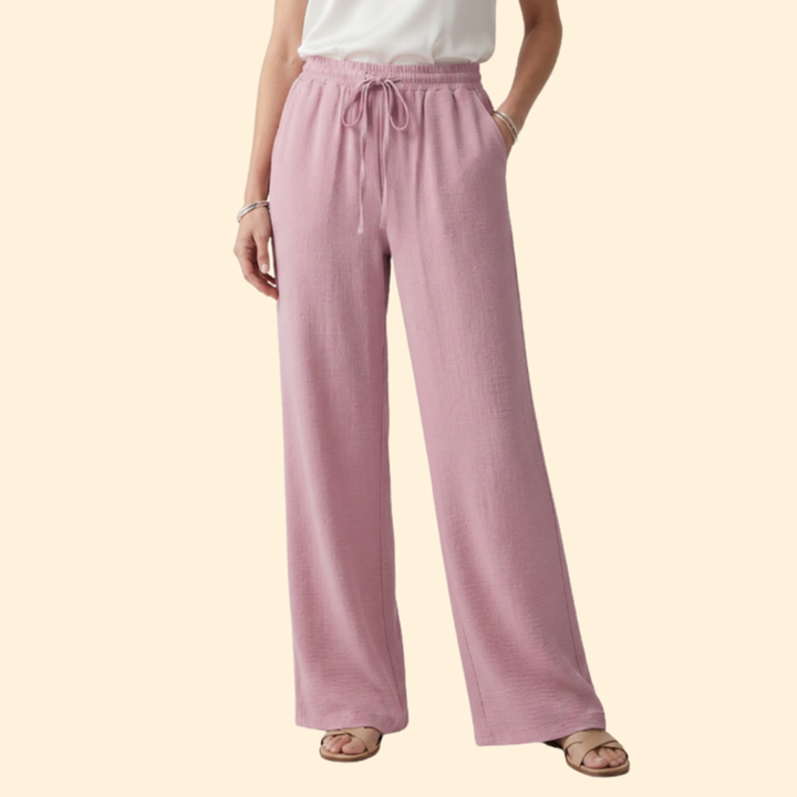 Women’s Elastic Waist Pants with Side Pockets