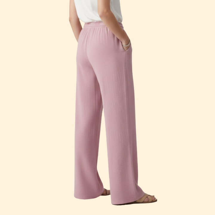 Women’s Elastic Waist Pants with Side Pockets