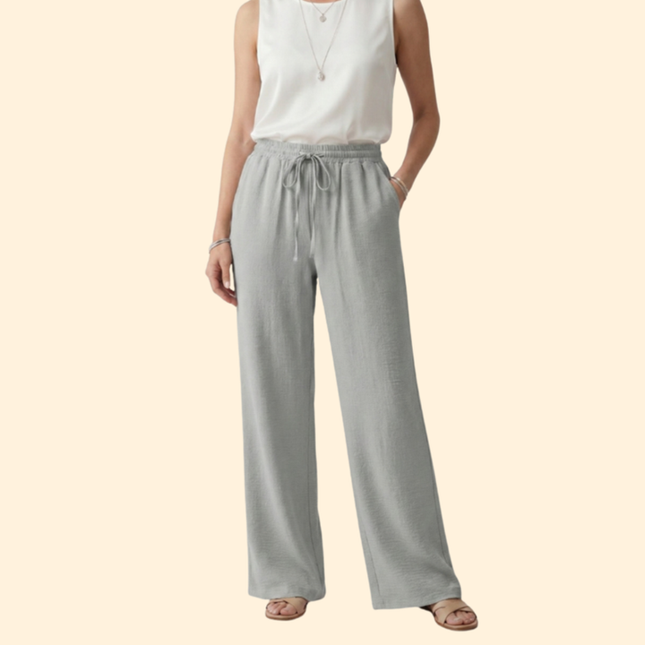 Women’s Elastic Waist Pants with Side Pockets