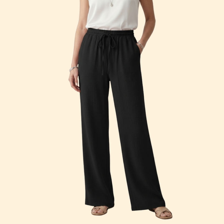 Women’s Elastic Waist Pants with Side Pockets