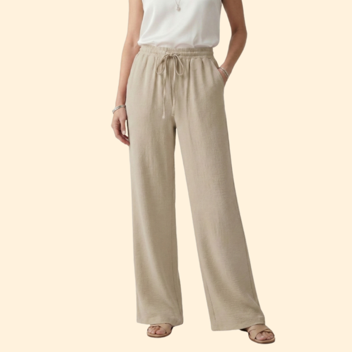 Women’s Elastic Waist Pants with Side Pockets