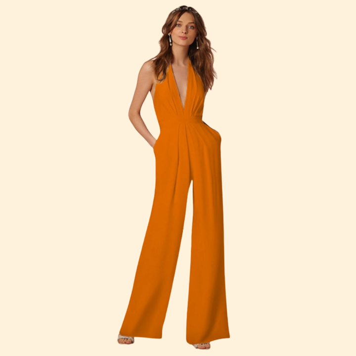 Women’s Sleeveless Jumpsuit Pleated Design