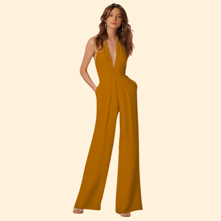 Women’s Sleeveless Jumpsuit Pleated Design
