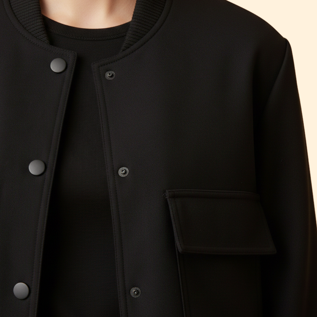 Women’s Bomber Jacket with Button Closure