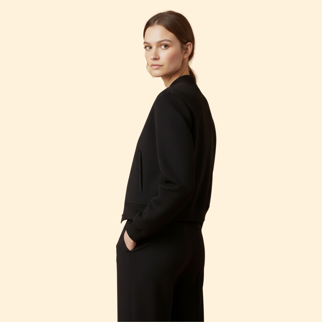 Women’s Bomber Jacket with Button Closure