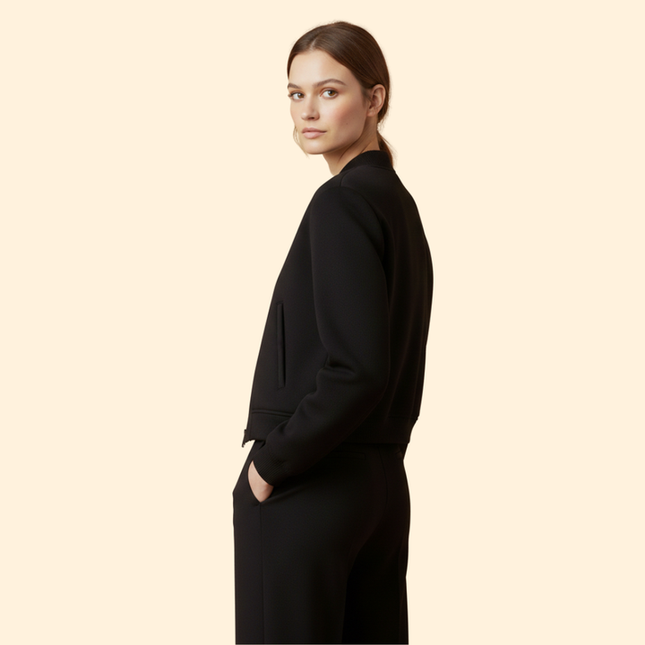 Women’s Bomber Jacket with Button Closure