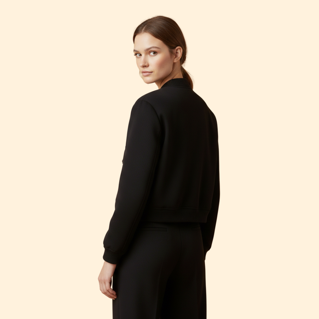 Women’s Bomber Jacket with Button Closure