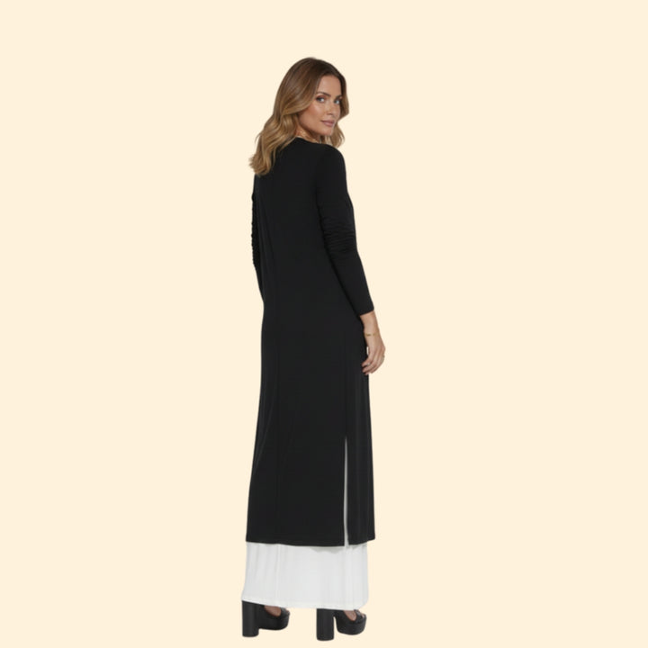 Women’s Elegant Dress and Vest Set with Pleated Design