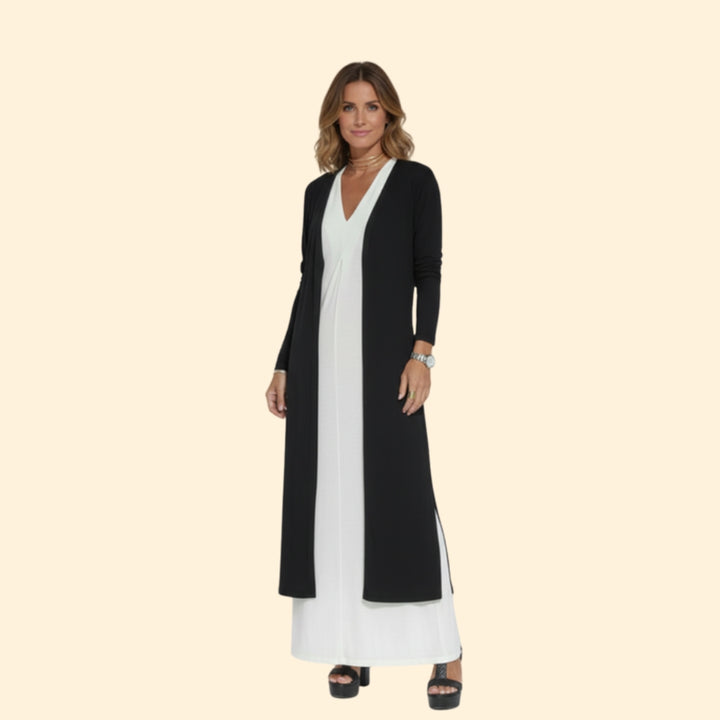 Women’s Elegant Dress and Vest Set with Pleated Design