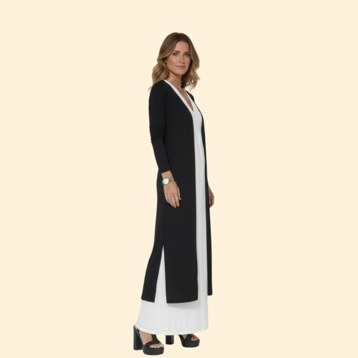 Women’s Elegant Dress and Vest Set with Pleated Design