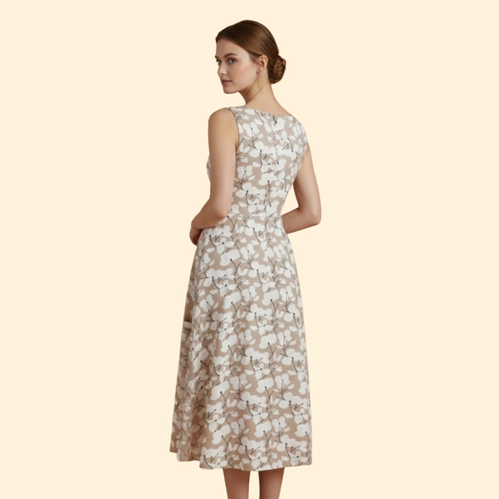 Women's Elegant Floral Midi Dress