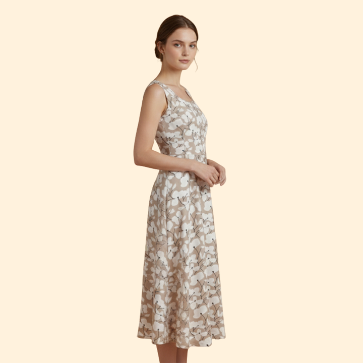 Women's Elegant Floral Midi Dress