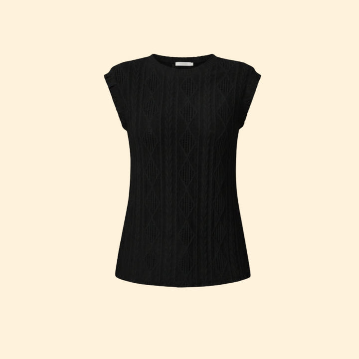 Women's Elegant Jacquard Lace Detail T-Shirt