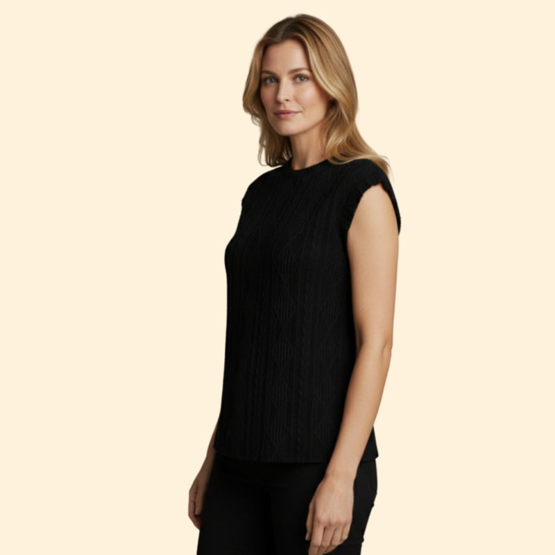 Women's Elegant Jacquard Lace Detail T-Shirt