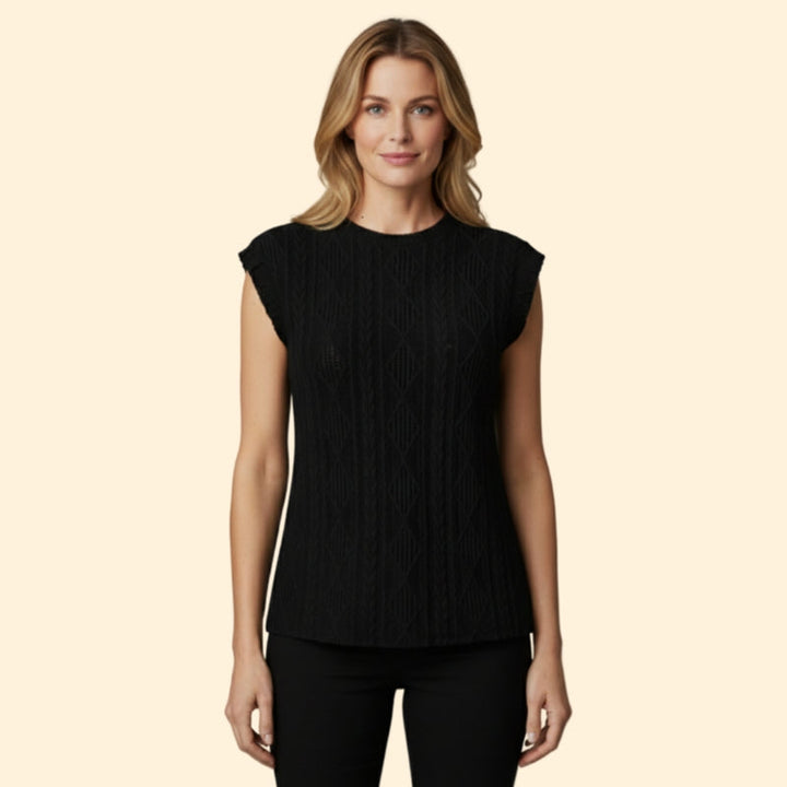 Women's Elegant Jacquard Lace Detail T-Shirt